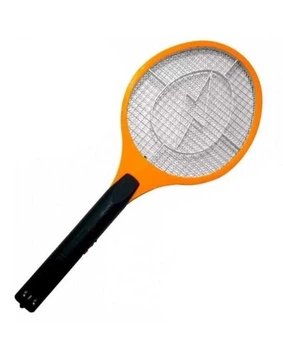 Мухобійка електрична Rechargeable Mosquito-hitting Swatter тришарова акумуляторна Чорно-поманчева