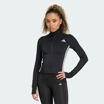 Жіноча олімпійка Workout Essentials Zip Through Jacket 3-Stripes adidas KB7843 (XL) чорний (4068809050554)