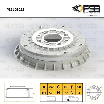 Барабан тормозной задний ВАЗ 2108 чугун [ PSB Турция] PSB103082