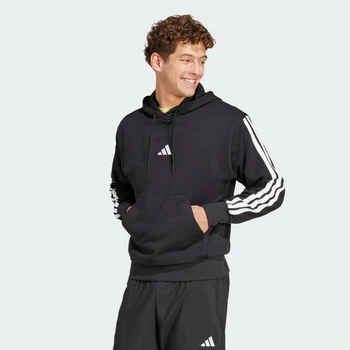 Мужское худи Essentials 3-Stripes French Terry adidas JD1874 (M) черный (4067905730346)