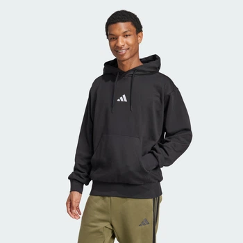Мужское худи Essentials Feelcozy Fleece adidas JE3807 (M) черный (4067905731985)