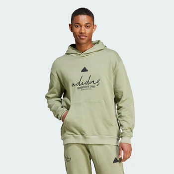 Мужское худи Brand Love French Terry adidas IW3535 (L) зеленый (4067898818533)