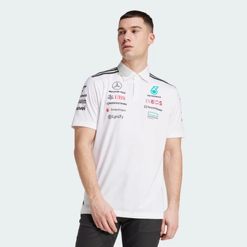 Мужская футболка-поло Mercedes - AMG Petronas Formula One Team adidas JW0586 (XS) белый (4068802737230)