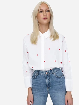 Рубашка хлопковая женская ONLY 15283743-Bright White M Белая (5715324295562)