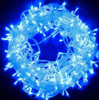 Гірлянда 400 LED білий провід Синя, коробка