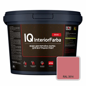 Інтер’єрна глибокоматова фарба VAMIUT IQ InteriorFarba BASIC, RAL 3014 (Рожевий антик), 10 л.