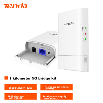 Комплект беспроводного моста Tenda O1-5G, наружное устройство CPE для видеонаблюдения с радиусом действия 1 км, передача данных на большие расстояния, беспроводная точка доступа.