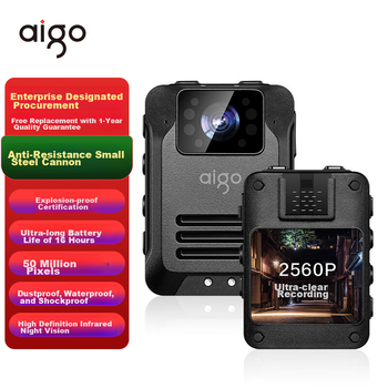 Нательная камера Aigo, портативный диктофон высокого разрешения, взрывозащищенный компактный аудиорегистратор с дистанционным управлением, крепящийся на грудь, T5 128 ГБ