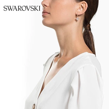 Сережки-гвоздики SWAROVSKI SYMBOL з кількома полігонами у формі сніжинки для жінок, подарунок на день народження, ювелірні вироби 5494337