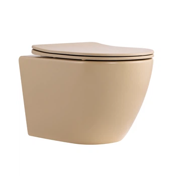 Унитаз подвесной Qtap Robin Ultra Quiet 520×365×340 мм, Beige, с сиденьем Slim Duroplast / Soft-close / Quick Release QTROB26SB48997