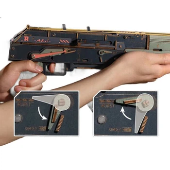 ROKR AK47 Collaboration Edition, конструктор, детская игрушечная модель пистолета, набор для самостоятельной сборки из дерева, подарок на день рождения для мальчика.