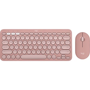 Комплект беспроводной Logitech Pebble 2 Combo Wireless/Bluetooth Туманно-розовый