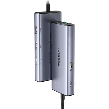 Док-станция расширения UGREEN Type-C, USB-C-концентратор, адаптер-конвертер HDMI/VGA, совместимая с Apple MacBook 16/17, iPad, ноутбуками Huawei, 25037