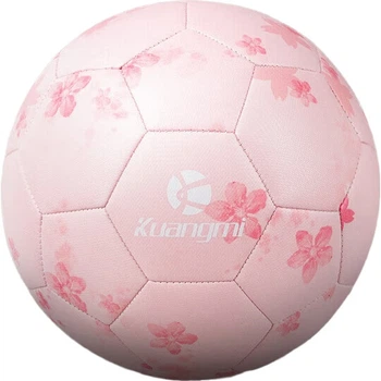 Футбольный мяч Kuangmi Cherry Blossom Pink, размер 5, для подготовки к экзаменам в средней школе, тренировок и соревнований, подарок на день рождения для мальчиков и девочек.
