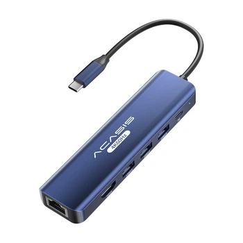 Док-станція розширення Acasis Type-C Thunderbolt 4, сумісна з Apple Mac Desktop Expansion Dock, адаптер USB-C Hub на HDMI 4K Gigabit Ethernet порт 0,2 метра DS-7HN6