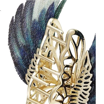 Аксессуары для волос She's Hair Accessories, заколка с вышитыми крыльями птицы ко Дню святого Валентина, заколка-акула для пучка на затылке, подарок на день рождения для девушки.