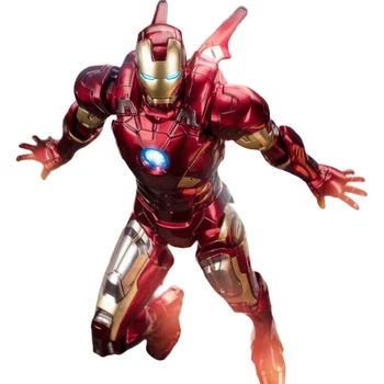 Фигурка Железного Человека Marvel, версия MK7 с подсветкой, модель для демонстрации, подарок на день рождения для мальчиков.