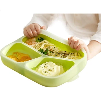 Детская тарелка Babycare из силикона Green