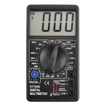Тестер 700 D, 120*70мм, LCD , A, V, R, тест діодів, температура, зумер