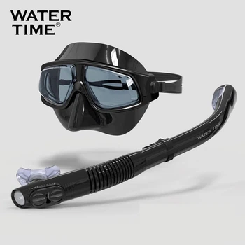 Набор для дайвинга WATERTIME/Shuichuan с маской для плавания и сноркелинга, обеспечивающий полностью сухое дыхание, подходит для людей с близорукостью и температурой воды до 200 градусов.