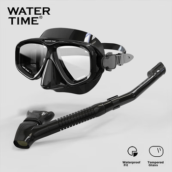 WATERTIME / Маска для дайвинга Shuichuan, снаряжение для снорклинга, трубка без рукавов, плавательные очки, черный цвет