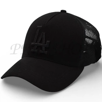 Бейсболка летняя с сеткой unisex кепка брендовая из хлопка универсальная Los Angeles Bth20874 L / 57-58 Черный