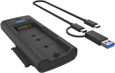 Stacja dokująca Icy Box SSD Docking 1x 2.5"/3.5" & 1x M.2 PCIe NVMena USB 3.2 Gen 2 10 Gbit/s (IB-180MS-C31)