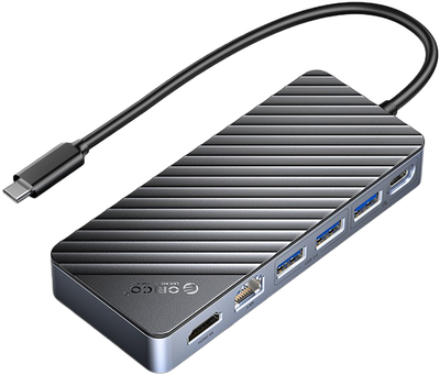 Док-станция Orico M.2 NVMe/SATA, USB-A/C 10Gbps, HDMI 4K, PD 100W, RJ45 (OM28PR-G2-BK-EP)