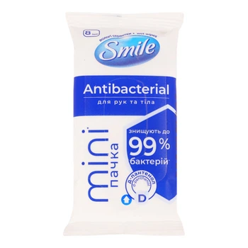 Вологі серветки Smile Mini Antibacterial з Д-пантенолом 8 шт (BIO-42504025)