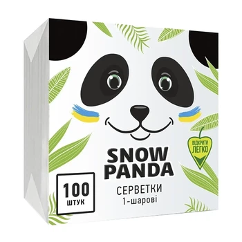 Однослойные бумажные салфетки Снежная Панда 100 шт (GOSP-007879)