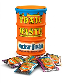 Цукерки Toxic Waste Hazardously Sour Candy Nuclear Fusion помаранчевий 42 г - екстремально кислі льодяники (5255)