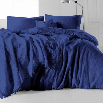 Комплект постільної білизни SoundSleep 120111745 Сімейний муслін синiй