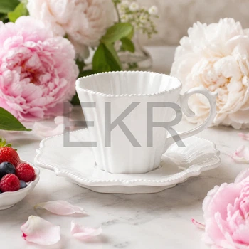 Чашка з блюдцем порцелянові Fleur Blanche 200 мл (988-557)
