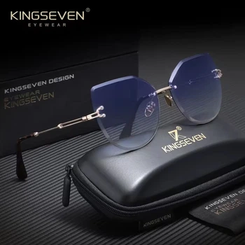 Женские градиентные солнцезащитные очки KINGSEVEN 807 Gold Blue