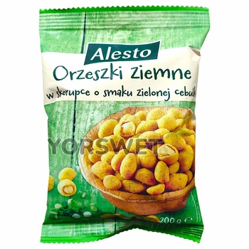 Арахіс Alesto у хрусткій скоринці зі смаком зеленої цибулі 200 г (0644)