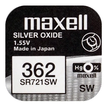 Батарейка для часов Maxell 362 SR721SW AG11 162 LR58 LR721 Silver Oxide (4122)
