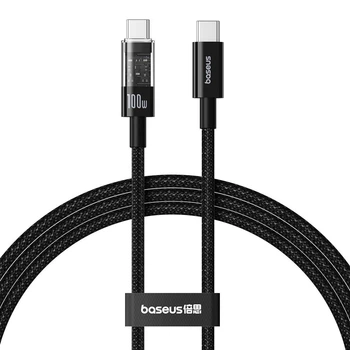 Кабель Baseus Gem Type-C - Type-C PD 100W (5A) 1м нейлоновий для ноутбука та швидкого заряджання Black (P10373000111)