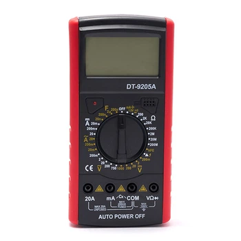 Цифровой мультиметр тестер Digital DT-9205A Красный