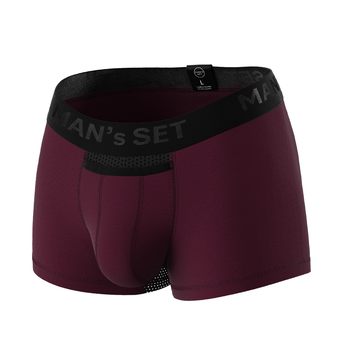 Мужские анатомические боксеры MAN's SET Anatomic Classic Light Black Series бордовый хлопковые с карманчиком XL