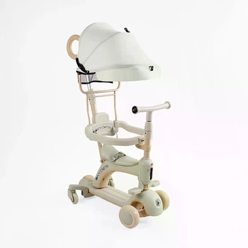 Самокат 5в1 "Skyper" LF-02865(4) колеса PU 125х35мм со светом, озвучивание и подсветка платформы, с ДОП. КОЛЕСАМИ, защитный бампер