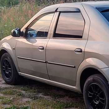 Дефлекторы окон VL-Tuning на Renault Logan/Dacia Logan I 2004-2012 седан (накладные)