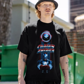 Футболка LOYS унісекс Marvel (Captain America) чорний XXL