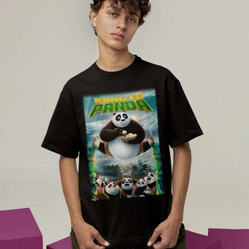 Футболка LOYS унисекс Kung Fu Panda (3 Poster Dumplings) черный L