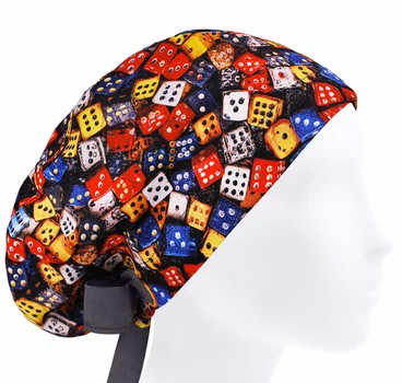 Медицинская шапочка женская HeadwearUniverse универсальная принт Игральные кости кубики