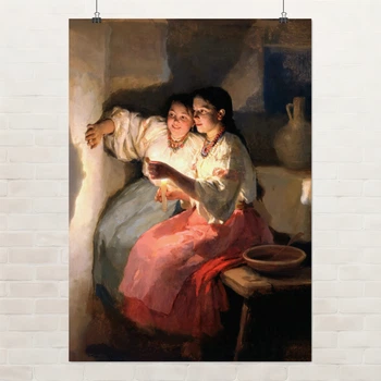 Постер Рождественские гадания, Пимоненко Николай, A3 42×30 см (id6901)