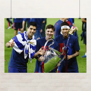 Постер Лионель Месси, Неймар да Силва, Луис Суарес, Lionel Messi, Neymar, Luis Suárez, футбол, A3 28×42 см (id6917)