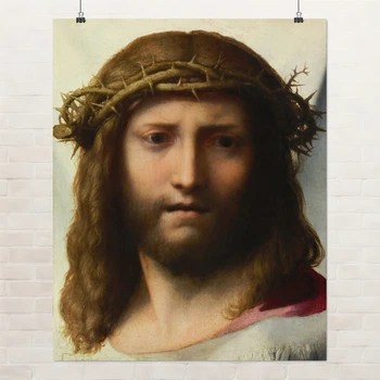 Постер Голова Христа, Антонио да Корреджо, Antonio da Correggio, Head of Christ, A3 37×30 см (id6969)