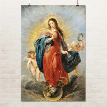 Постер Дева Непорочного Зачатия, Рубенс, Rubens, Virgin of Immaculate Conception, A3 42×28 см (id6990)