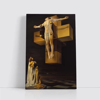 Интерьерная картина Гиперкубическое тело, Сальвадор Дали, Salvador Dalí, Corpus Hypercubus, абстракционизм, 42×28 см (id6996)