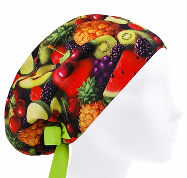 Медицинская шапочка женская HeadwearUniverse универсальная принт Фруктовое ассорти